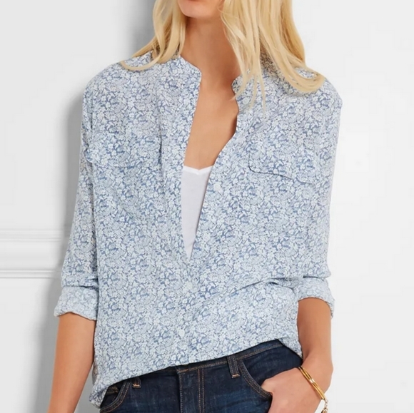 Equipment Tops - Equipment floral silk blouse